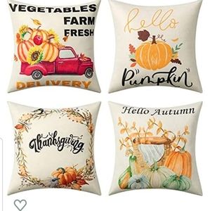 NEW DREAMCOUNTRY FALL PILLOW CASES, 18×18. SET OF 4 LINEN